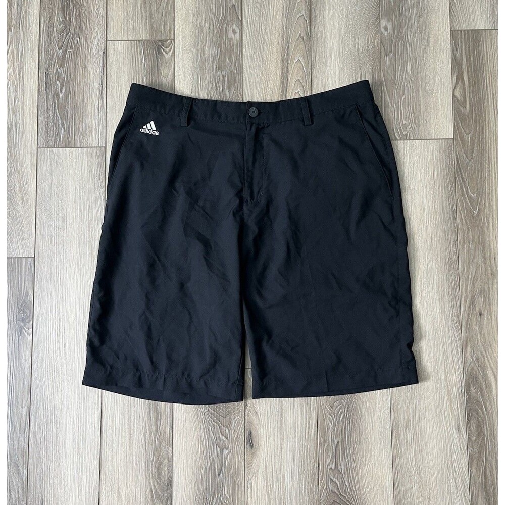 Adidas Shorts Men's Sz 34” Black Golf Performance Lightweight Chino 3 Stripes